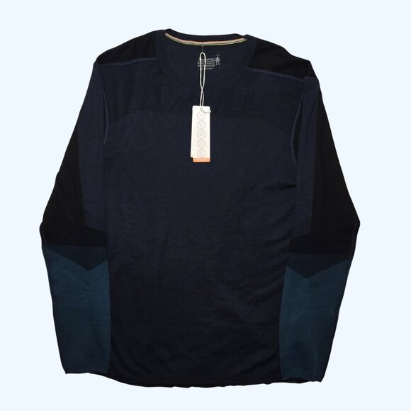 Smartwool Intraknit Thermal Merino Wool Crew Mens Long Sleeve Shirt Blue XXL NEW - Picture 1 of 7